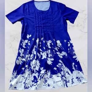 Pleated Floral Tunic Dress Size XL